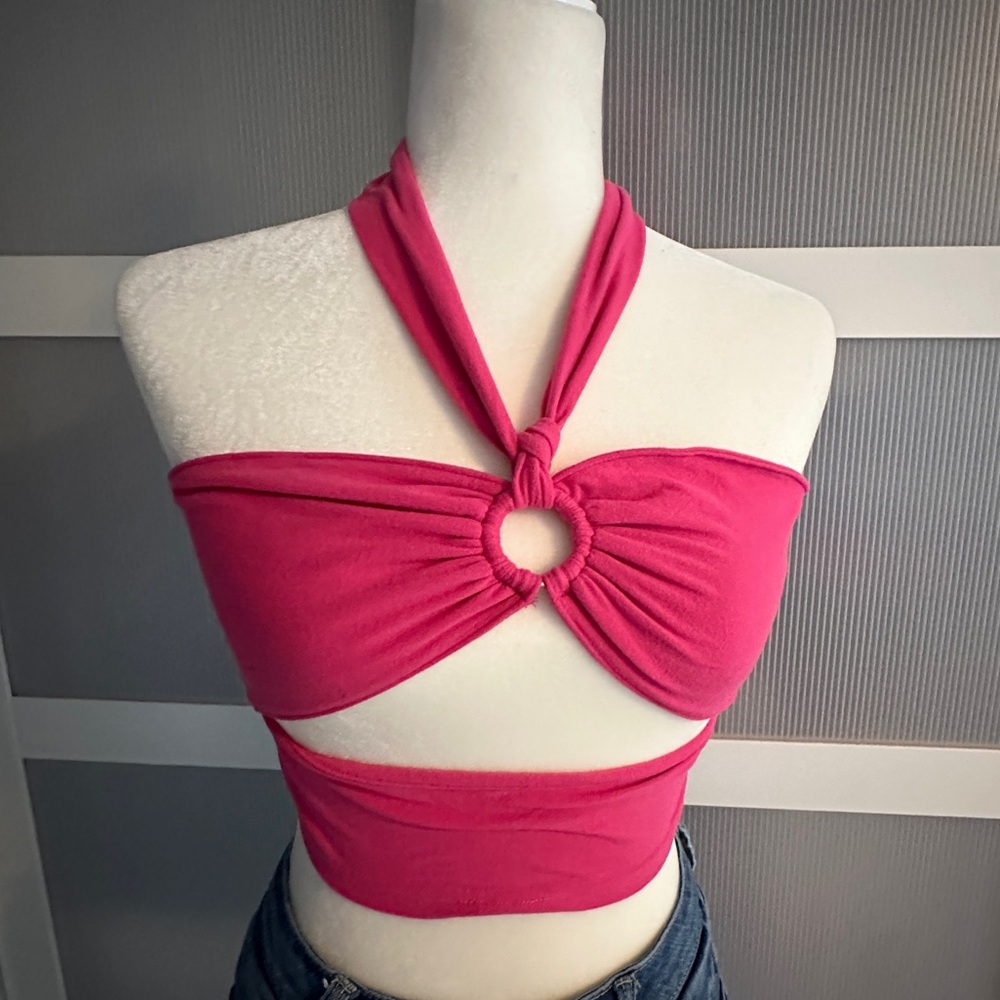 SHEIN BAE Hot Pink Tube Halter
